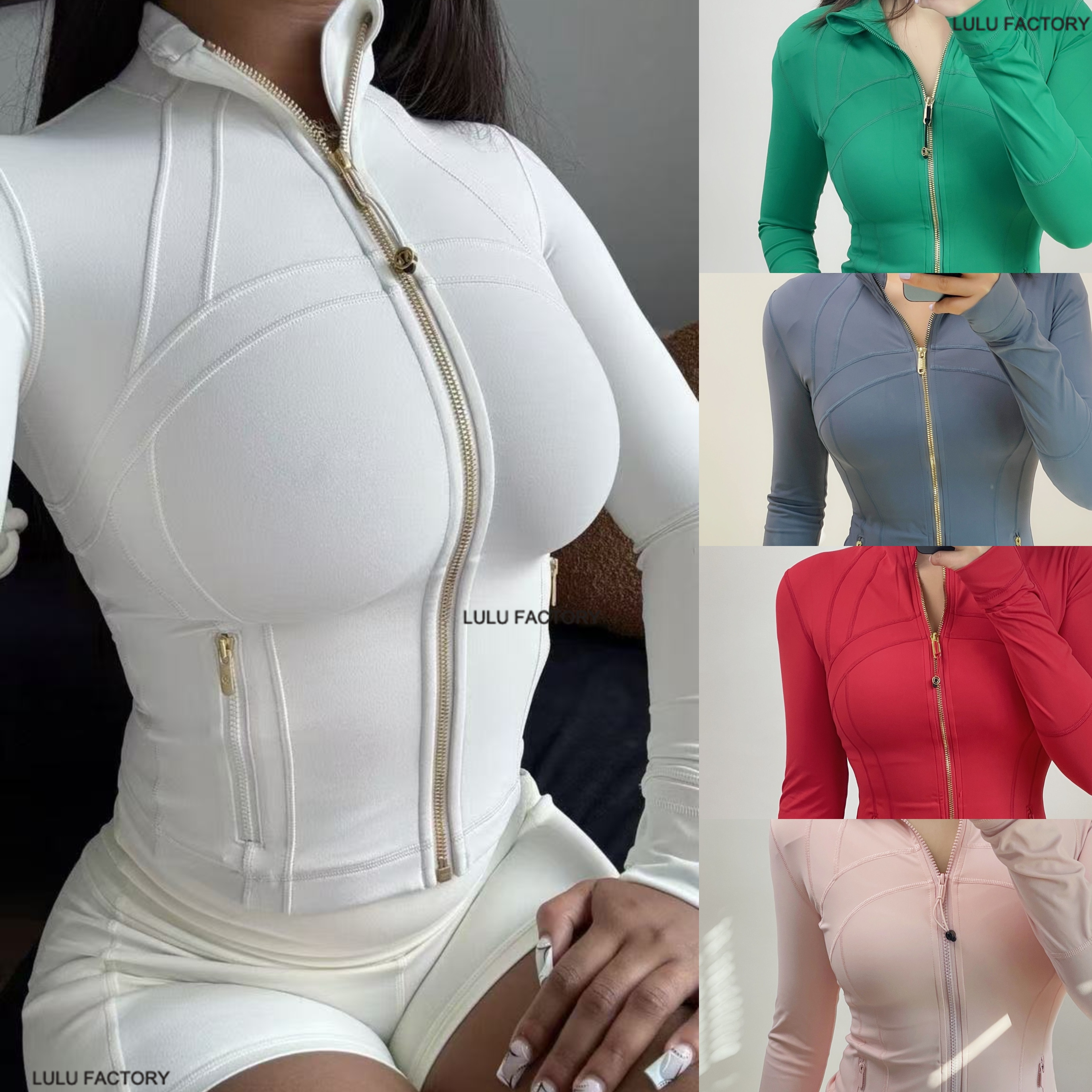 Faster Free Shipping Yoga Gold Zipper Jacket 25 Pants Women Cropped Jacket Coat Full Length Jacket Breathable 5A leggings luluity lemonize definejackets