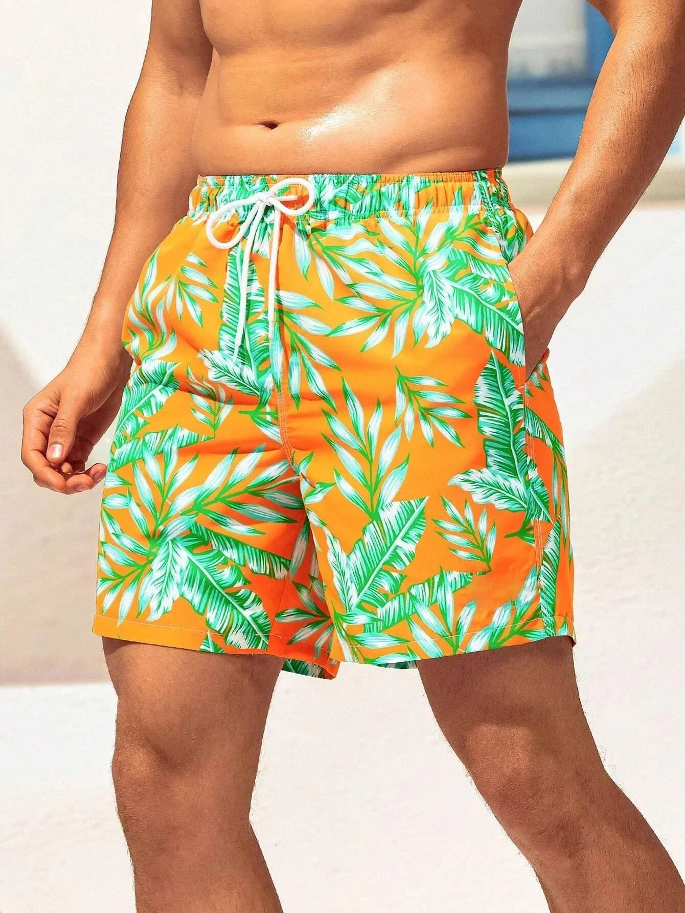 Hawaiian Beach Shorts Mens Sports Palm Tree Printed Sportswear Fitness Training Jogging Summer Exercise 250402m