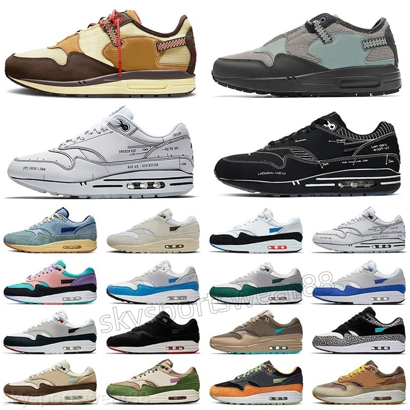 87 Running Shoes 1 Patta Waves Blueprint Wabi Sabi Monarch Noise Aqua Maroon 87s Baroque Brown Saturn Gold Cave Stone 1s Sports Sneakers men women size 36-45 A03