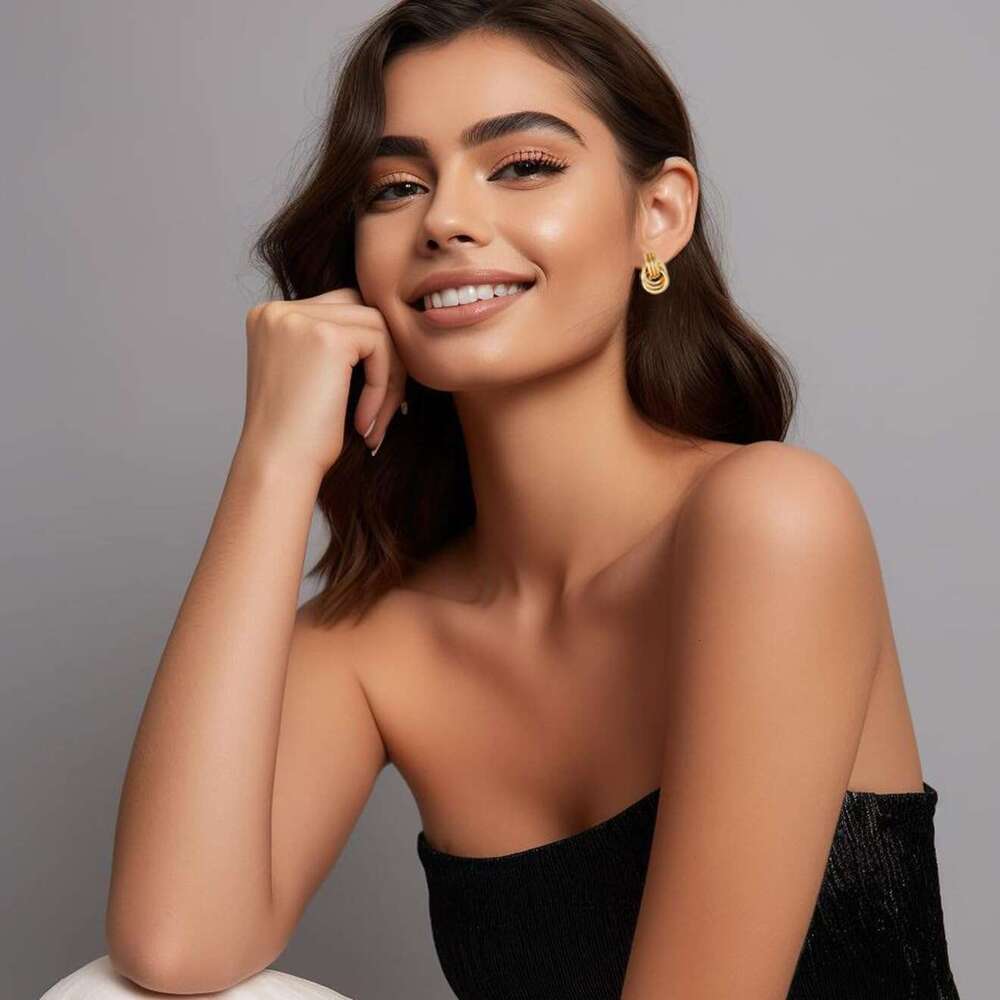 Trendy Gold Knot Heart for Women Colored Drop Dangle Statement Earrings Chunky k Earring Jewelry