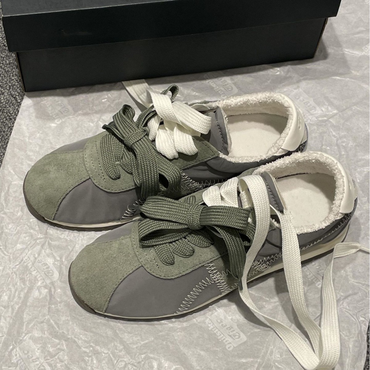 2025 Sheepskin version ~ niche leather mandarin duck bow Forrest Gump shoes women's moral training shoes versatile board shoes sports casual shoe