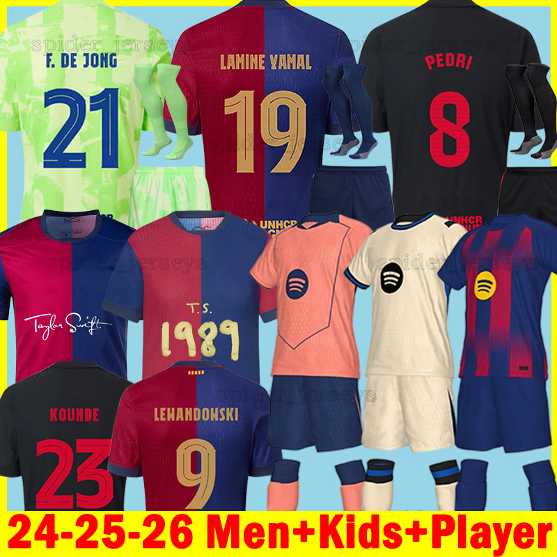 XXXL 4XL 24 25 26 LAMINE YAMAL Soccer Jerseys PEDRI FERRAN RAPHINHA F.DE JONG KOUNDE 2024 2025 2026l Player Version Camiseta De Footbal Men Uniforms Shirts Kids Kits