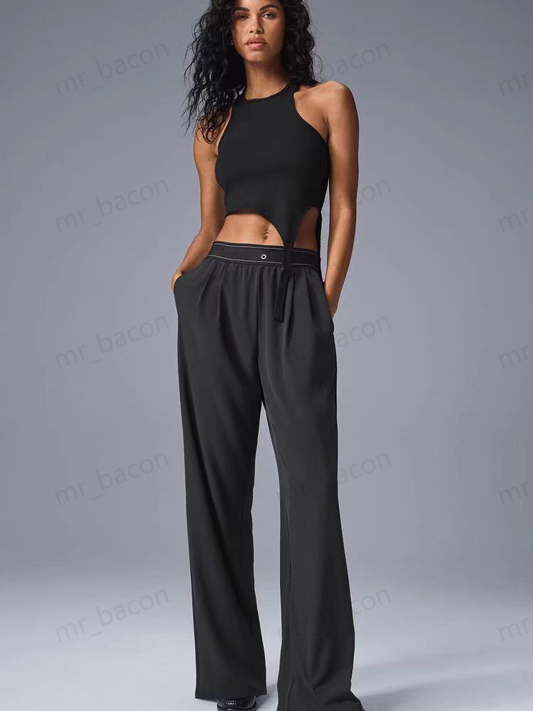 Women designer active Pants High-waisted women's yoga casual straight-leg letter print pant