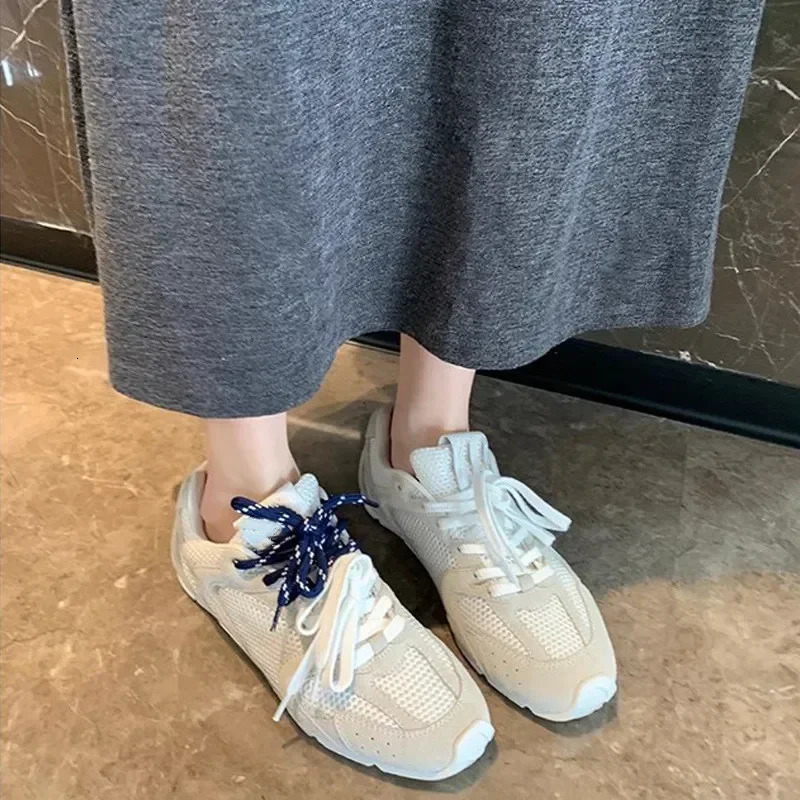Womens Ankle Shoes Spring Fashion Casual Platform Sports Low Top Lace Up Tenis Feminino 250402