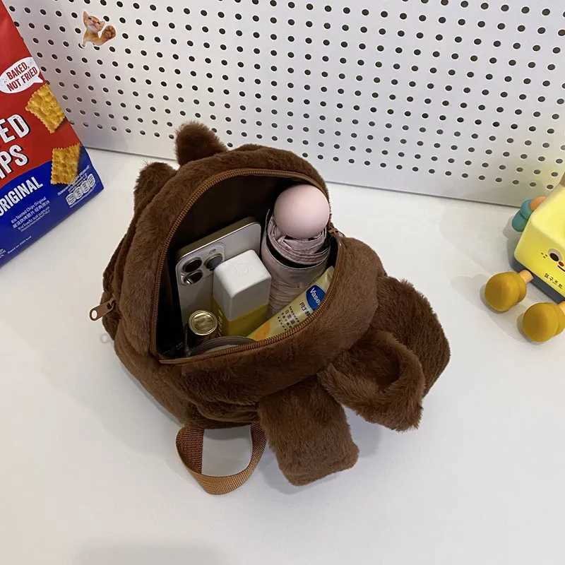 2024 Labubu Bakcpack for Girls Kids Cute Cartoon Plush Doll Bag Student Kavay Backpack Outdoor Travel Bag X250402
