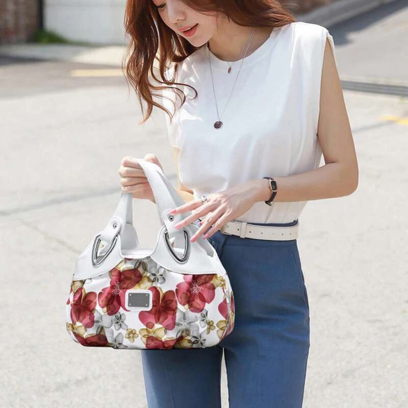 Fashion Printing Handbag Women PU Leather Handle Wild Brand Lady Tote Large Capacity Shoulder Bag Popular Shopping Purse sac