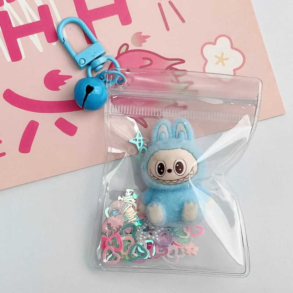 New plush mini Labubu Rubble vinyl cute particles mobile pendant cute keychain gift W250402
