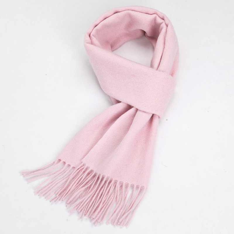 K1467 100% pure wool scarf autumn and winter new solid color scarf warm high-end gift versatile men and women neck scarf