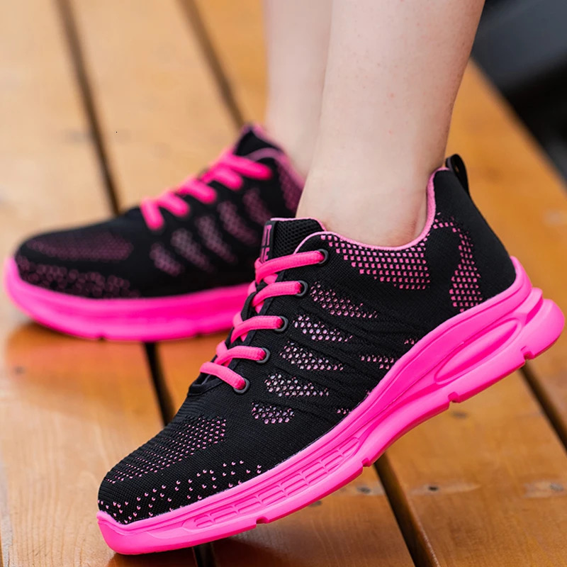 Pink Work Shoes Women Work Sneakers Steel Toe Shoes Antismash Antipuncture Safety Shoes Man Women Protective Shoes 251030