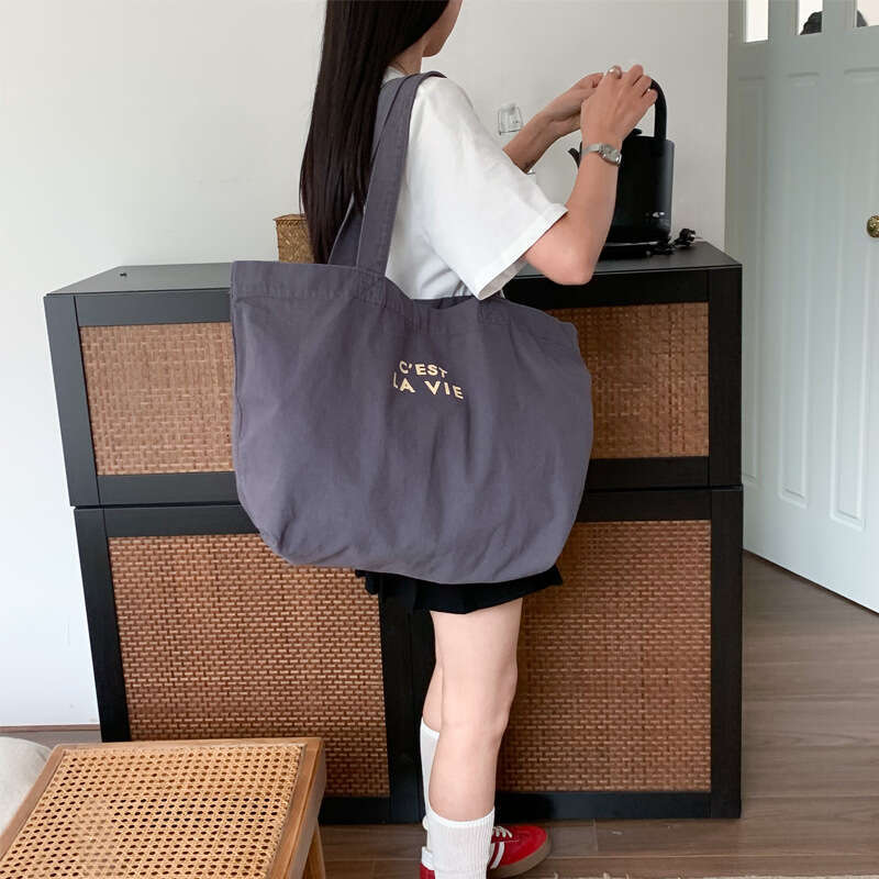 2025 NEW Literature Art College Series Lazy, Fashionable Cool English Printed Simple and Large Capacity Casual Women's Bag