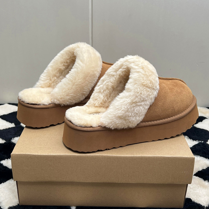 MEOD Slippers Designer Shoes Platform Slides Snow Boots Designer Womens Tazz Ultra Mini Chestnut Wool Slides Fluffy Leather Women Slider Best Quality 