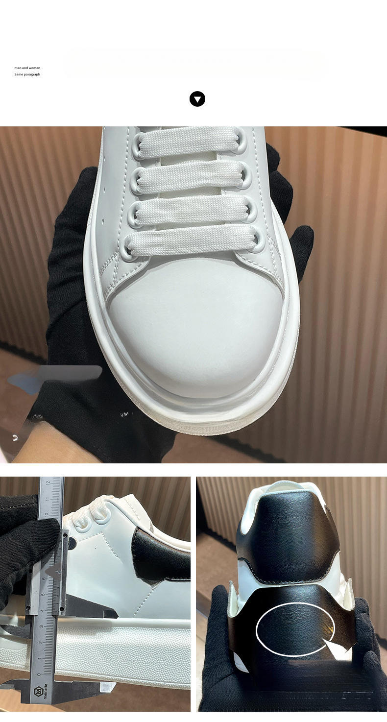 Designer's white thick soled shoes for both men and women, autumn and winter new casual height increasing sports shoes