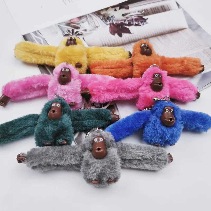 Plush monkey keychain fun gibbon car keychain gorilla backpack pendant long arm animal bag pendant keyring decoration gift W250402