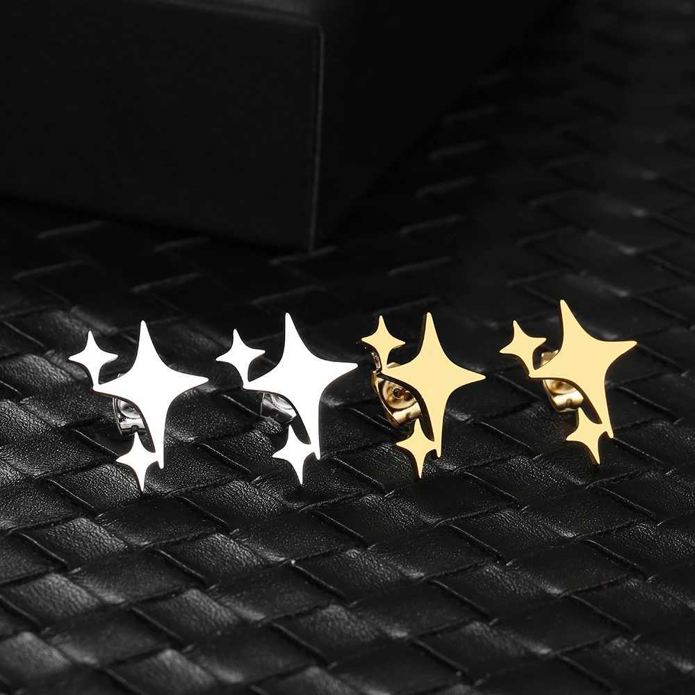 Stainless Steel Earrings 2022 Trend New Fashion Round Splicing Large Hollow Stud Earrings Womens Jewelry Party Gifts Y250401