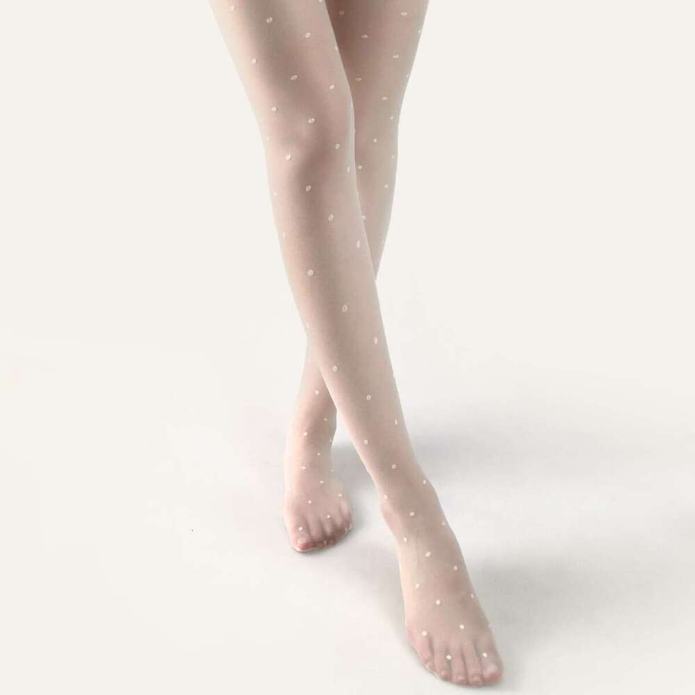Jacquard polka 8D ultra-thin T crotch small round toe transparent dot pantyhose stockings 8548 2025 new casual versatile fashion clothing