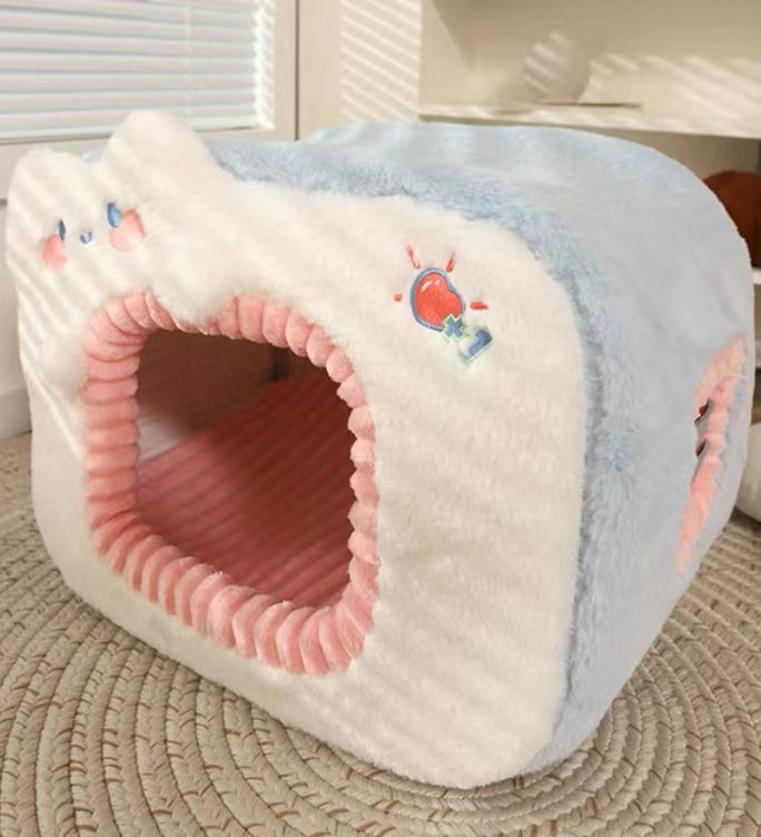Pet dog kennel Genki Cat kennel winter warm four seasons universal cold cat house winter closed cat kennel