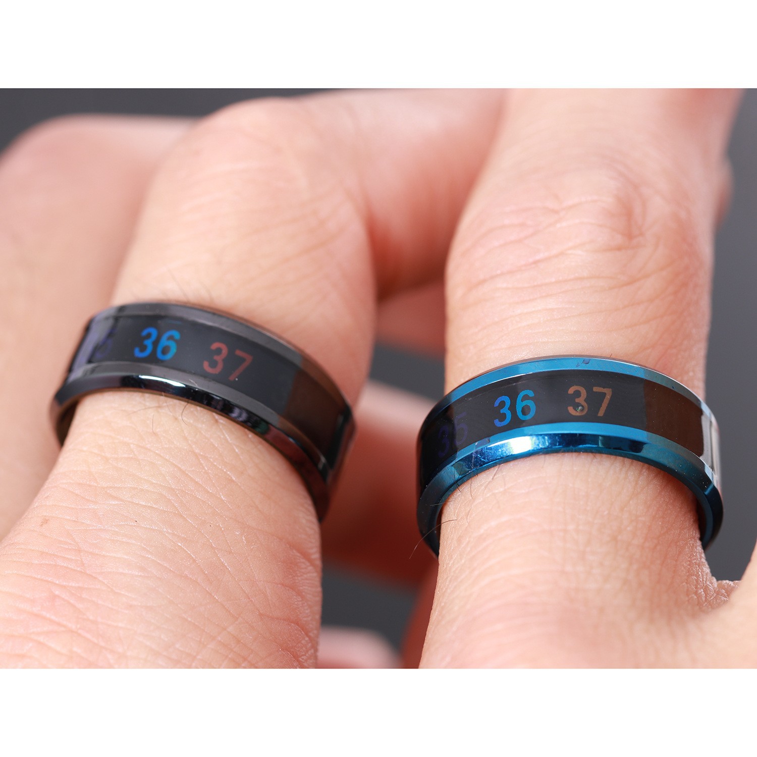 Emotional Temperature Monitoring Jewelry Set - Durable Titanium Steels Ringer Pairs with Advanced Sensitivity Features