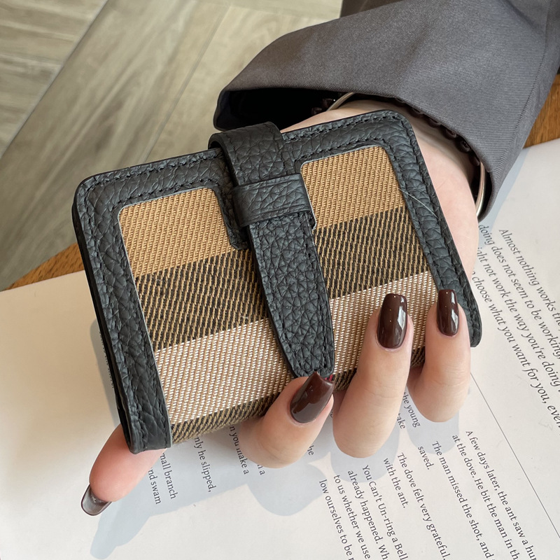 Designer Wallet 2025 New Striped Women's Card Holder, Genuine Leather Slim Wallet with Driver's License Window & Multi Card Slots, High Capa