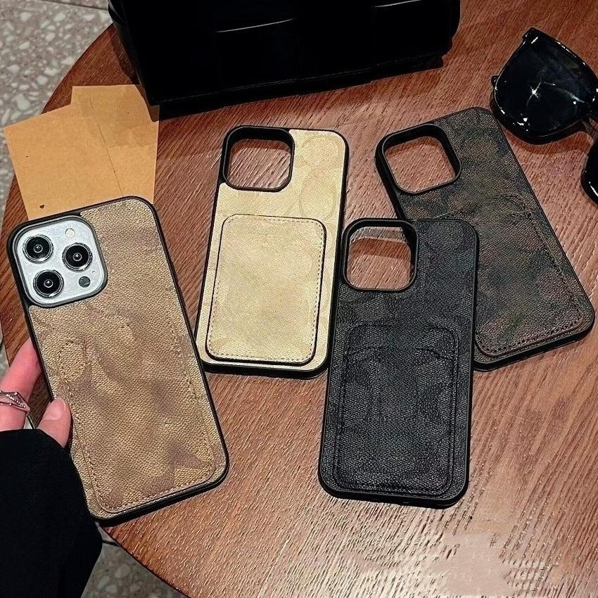 Fashion Leather Insert Card Case Suitable for Iphone 17 pro 16 plus 15 Pro max Phone Case Apple 14 13 12 11 pro Large-hole and fine-hole Luxury protective sleeve Anti-drop