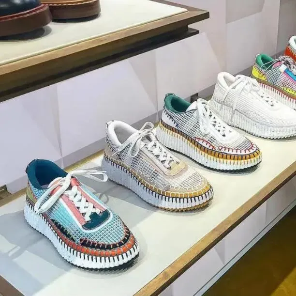 2024 Designer Women Casual Shoes Nama Sneakers New Pattern Postage Canvas Rainbow Free Shipping Sneaker Running Sports Shoe Recycled Mesh Fabric Trainer