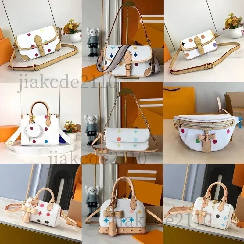 Designer Bags louise bag Shoulder Bag Leather Takashi Murakami Handbag Baguette Canvas Nano SPEEDYSComposite Lady Beach Clutch Tote Purse Wallets Fae rainbow bag