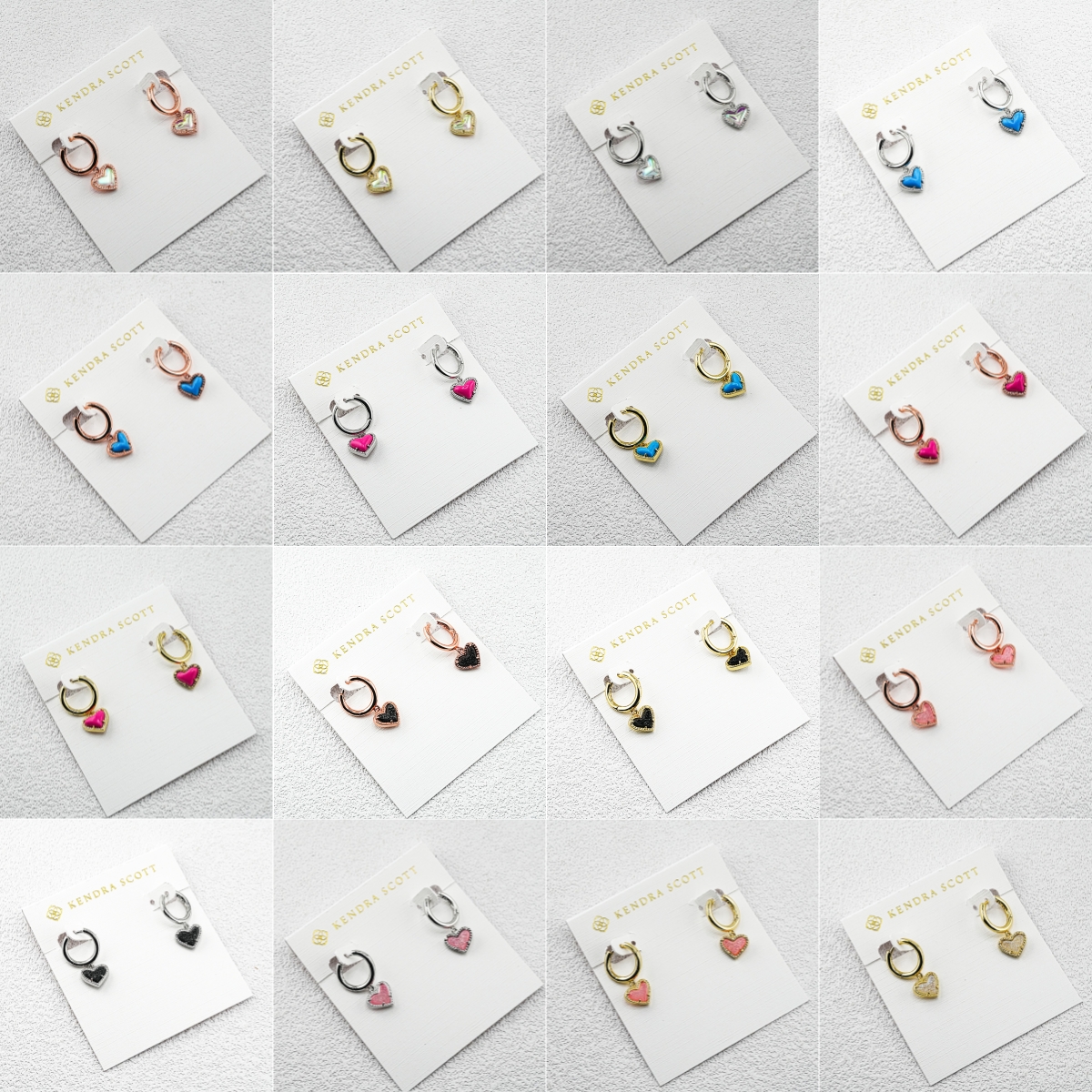 Kendraly Scott Necklace Heart Pendant Necklaces Designer Scotts Women Designer Necklace Gold Chain Heart Crystal Stone Collar Plated Gold Necklace