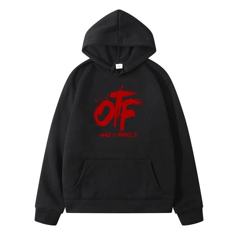 OTF letter printed hoodie mens fashionable casual long sleeved loose oversized zipper street sports shirt 250322