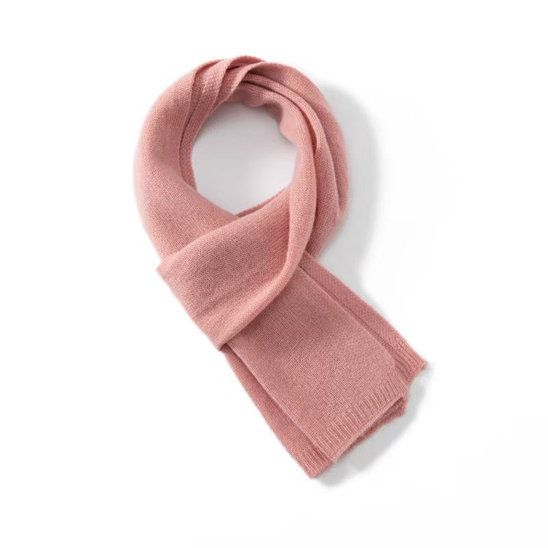 K284 Cashmere children's scarf men's and women's wool Korean version all-match knitted thick warm neck scarf solid color season new who