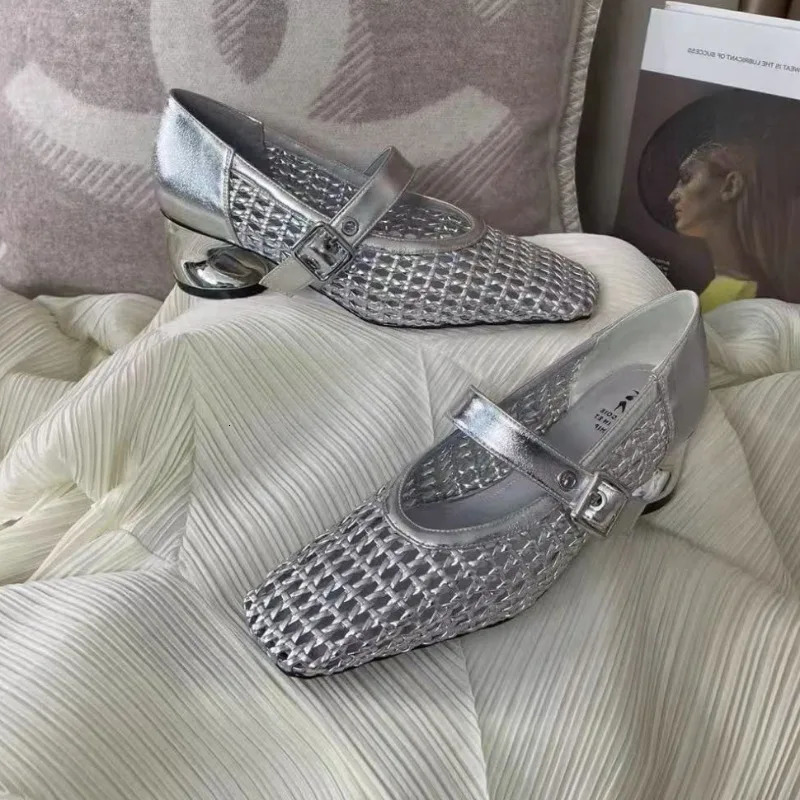 Summer brand hollow high heels womens pump shallow beach sandals comfortable retro shoes Zapatos Mujer 250402BJ - view 7
