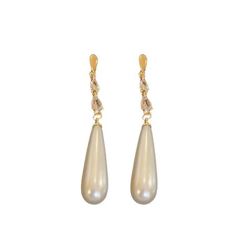 2024 New Arrival Korean Elegant Zircon Pearl Water Drop Long Tassel Dangle Earrings For Women Fashion Sweet Crystal Jewelry Gift Y250401
