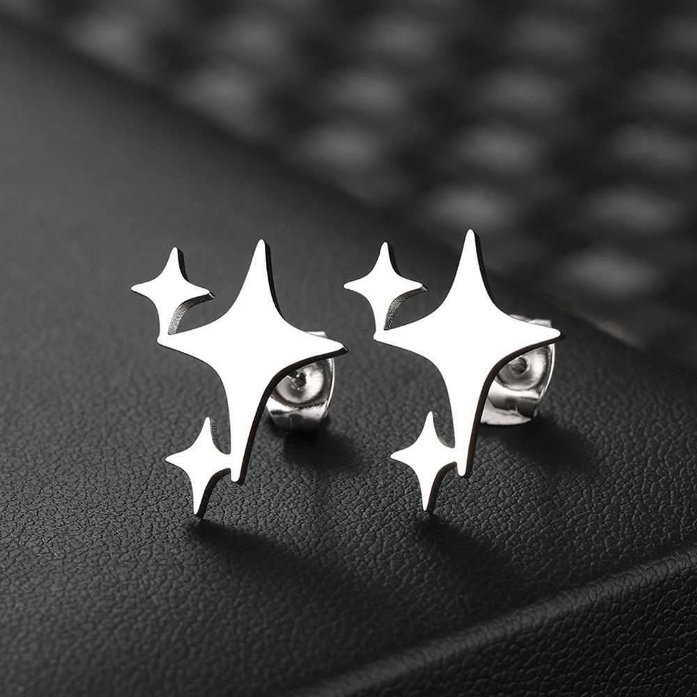 Stainless Steel Earrings 2022 Trend New Fashion Round Splicing Large Hollow Stud Earrings Womens Jewelry Party Gifts Y250401