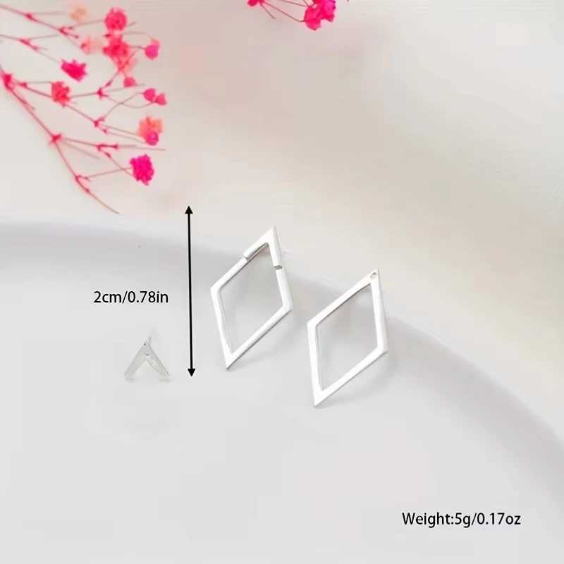 FTCY Minimalist Geometric Square Stud Earrings for Women Double layer Detachable Triangle Design Earrings Punk Party Jewelry Y250401
