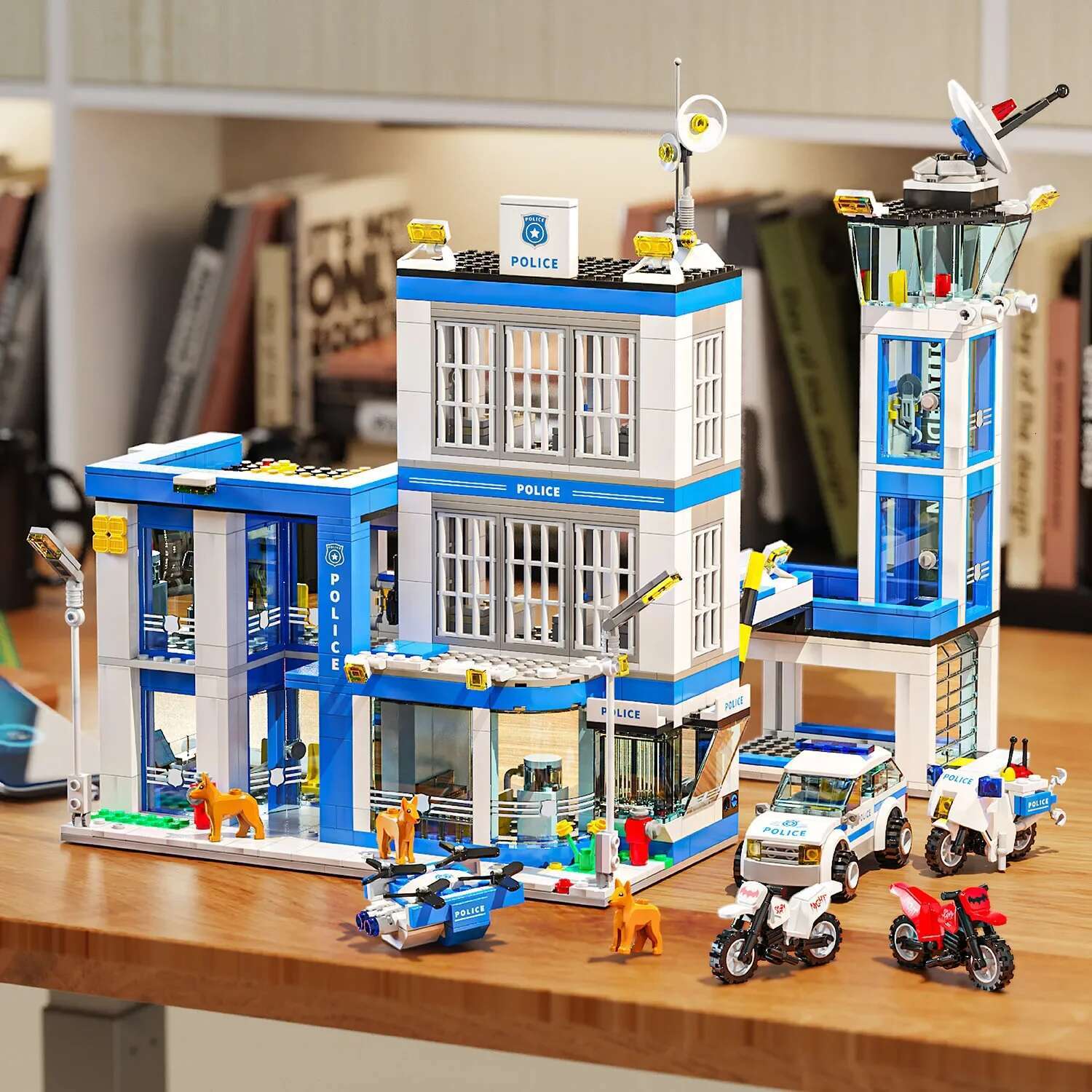 Station Sets, 833Pcs City Police Sets Toy Bricks Kit,Toy Building Kit Gift For Kid Boy Ages 6-12