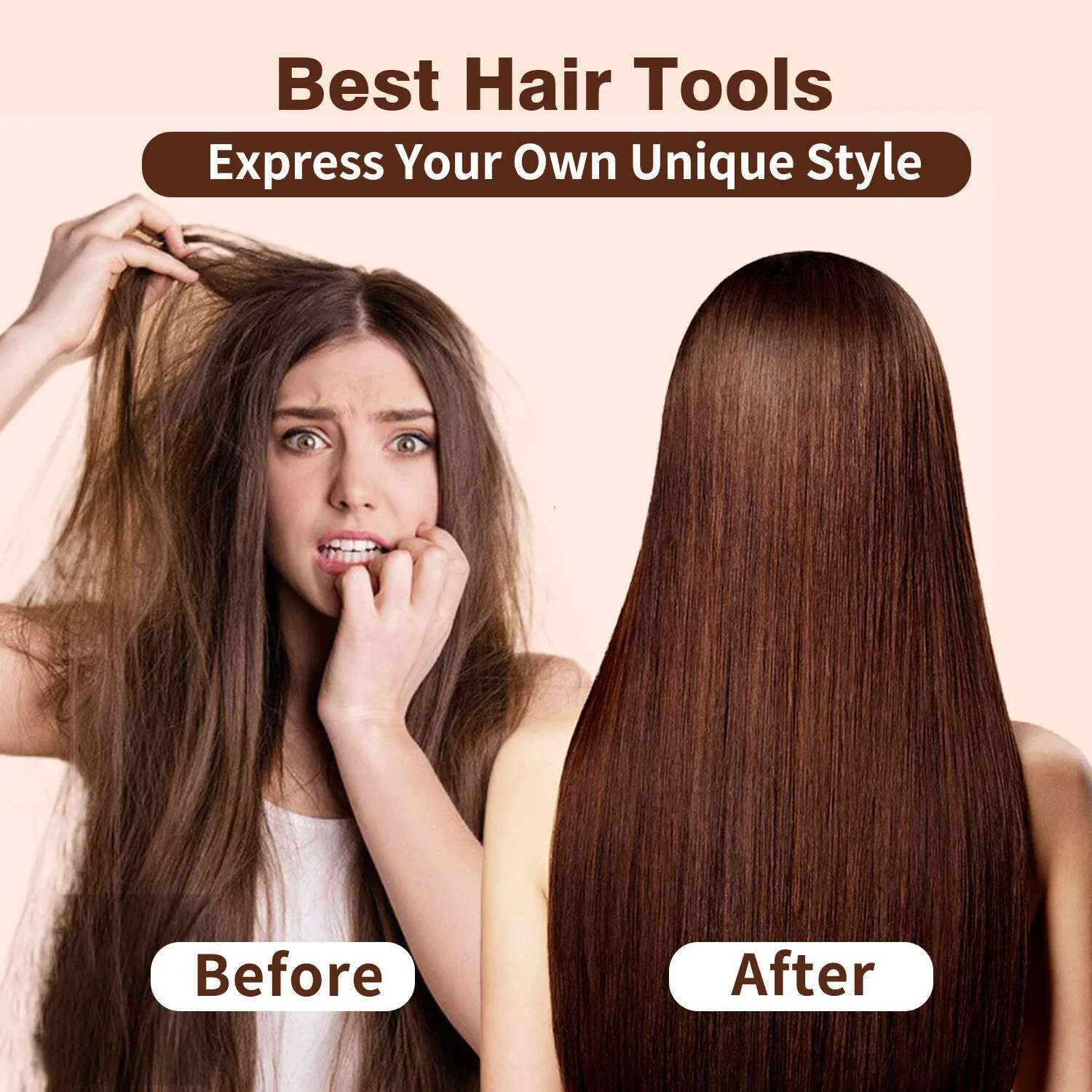 Professional 2In1 Hair Dryer Heat-Up Flat Iron Straightener Dry And Wet Dual-Purpose Straight Air W Blower
