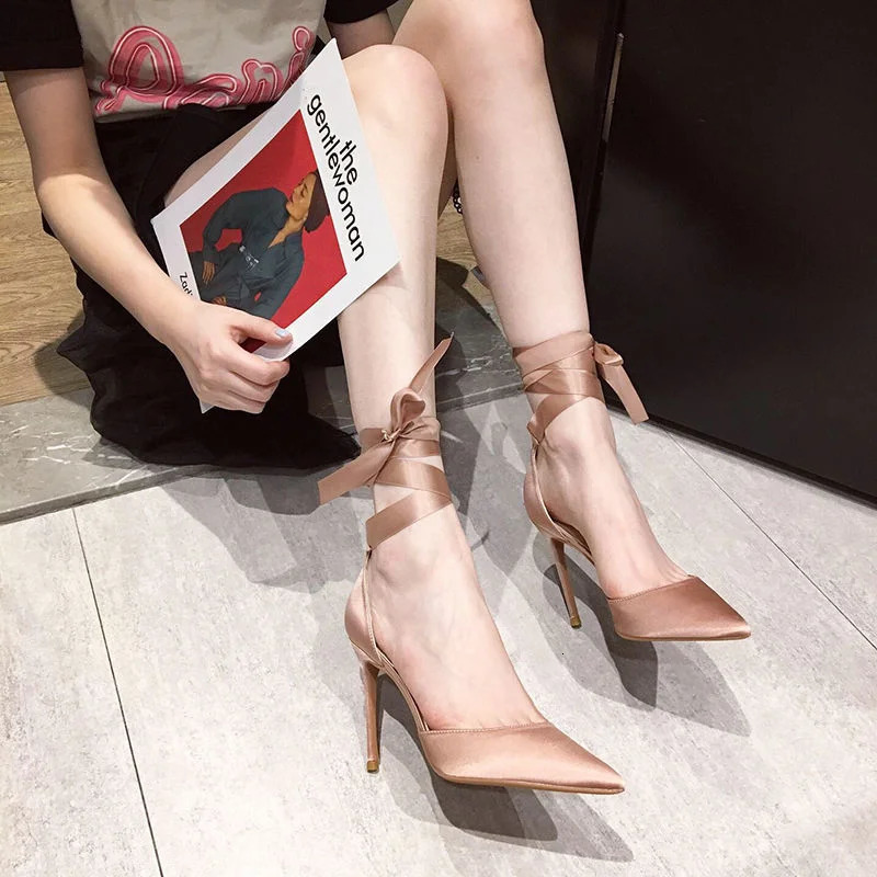 Womens Sandals Pointed Toe Strappy Thin Heels Ladies Shoes Sexy Summer Comfort Pvc Sale Offers Wholesale The 251030