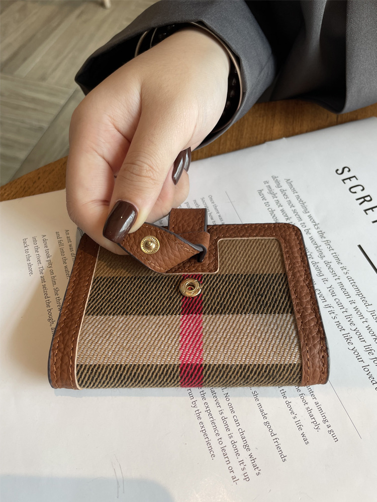 Designer Wallet 2025 New Striped Women's Card Holder, Genuine Leather Slim Wallet with Driver's License Window & Multi Card Slots, High Capa