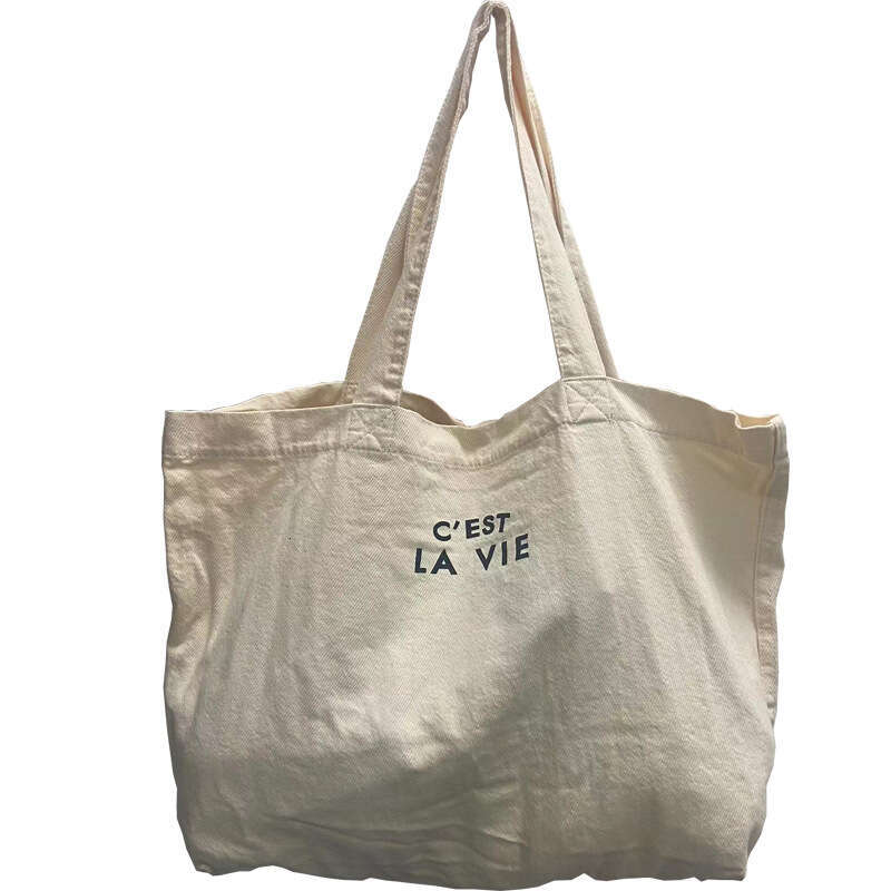 2025 NEW Literature Art College Series Lazy, Fashionable Cool English Printed Simple and Large Capacity Casual Women's Bag