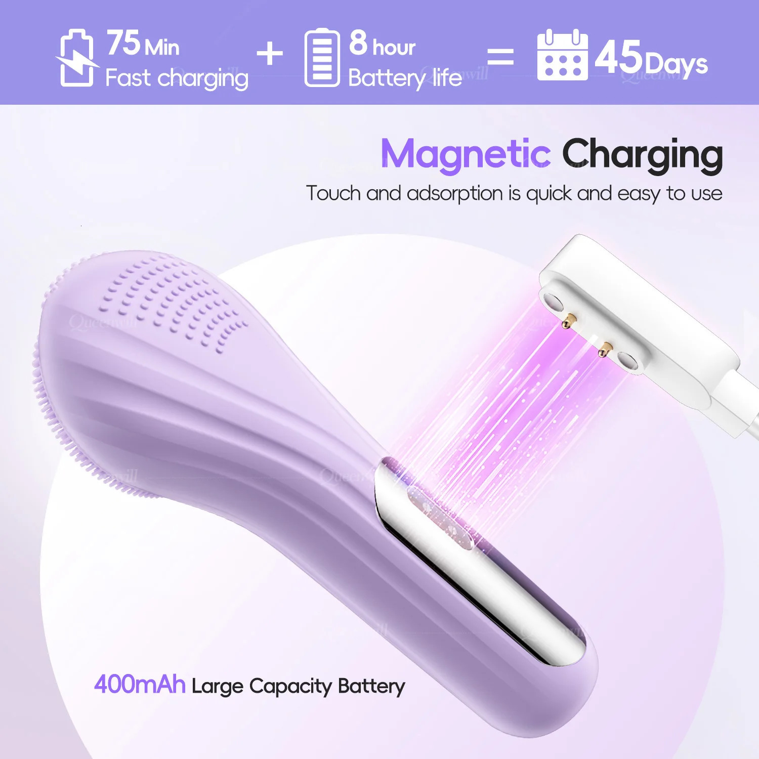 Waterproof Electric Facial Cleansing Brush Sonic Vibration Heating Face Scrubber For Removing Makeup Deep Pore Cleanser 251030