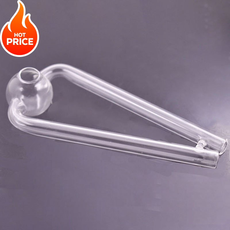 Wholesale Pyrex Ladder Shape Glass oil burner pipe Clear thick heady smoking tube nails straw pipes