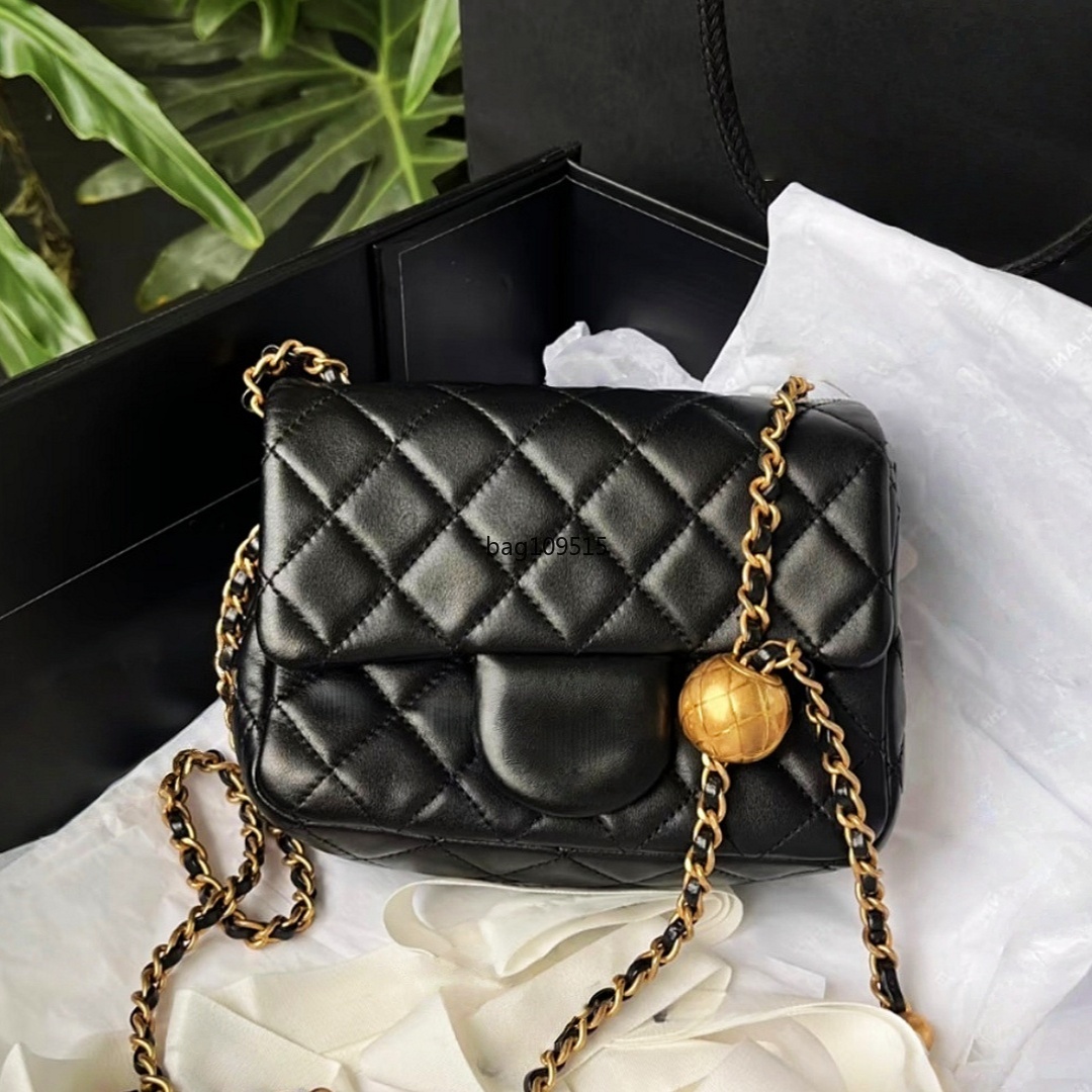 Mirror Quality Wallet Designer Woman Chain Flap Bag Classic Cf Bag Luxury Bag Diamond Grid Golden Ball Cc Bag Mini Crossbody Bag Shoulder Bag Woman Handbag