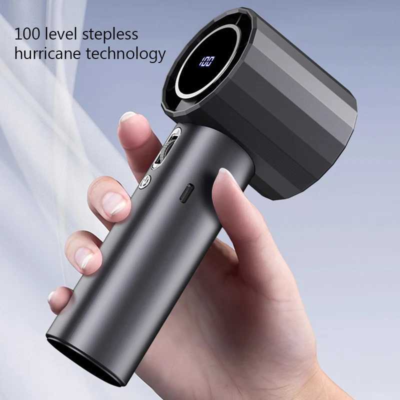 Portable handheld fan 100 speed turbo household electric fan brushless mini outdoor USB digital display small camping fan air coolerXJ250402