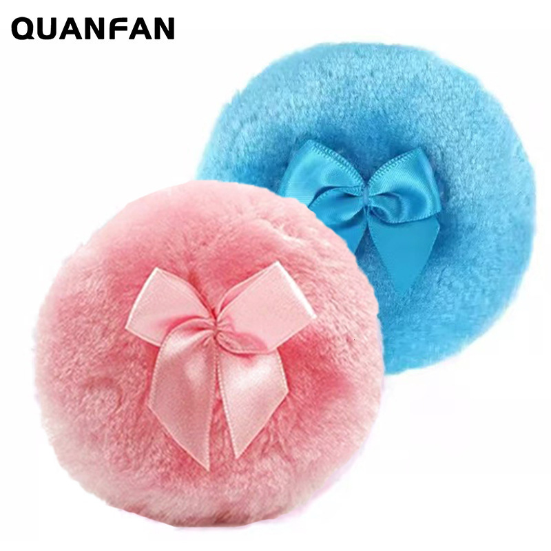 Talcum Sparkg Powder Round Bow Baby Long Heat Rash Powder Puff Long Hair Plush Beauty Sponge 230602