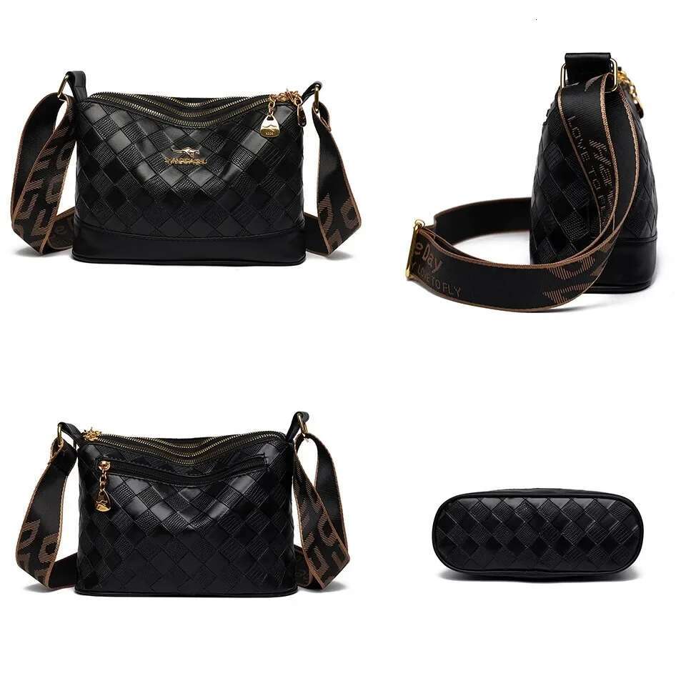 3 Layer Pockets High Quality Soft Leather Women's Shoulder Retro Female Wallet Famous Brand Designer Women Crossbody Bag Sac