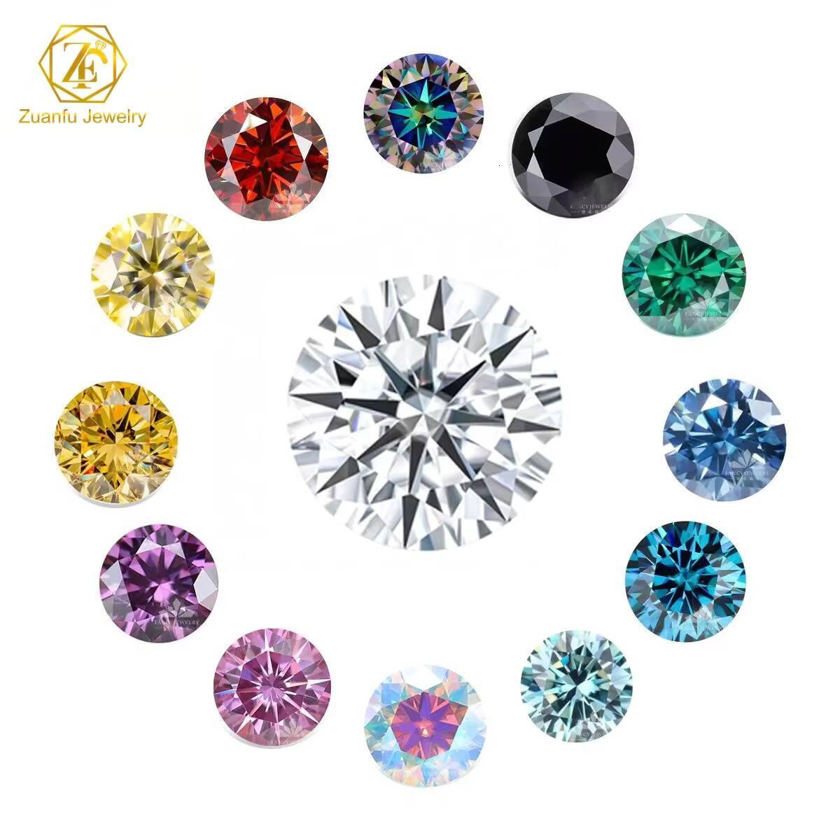 Colored Diamond Iced Out Golden Yellow Moissanite Tennis Necklace 925 Sterling Silver Plated Yellow K Gold Chain 3mm 4mm 65mm