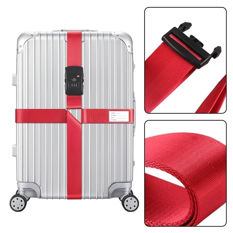 Travel Accessories TSA Password Customs Lock Suitcase Cross Belt Luggage Straps Luggage Belt Straps Belt Packing Strap 250407