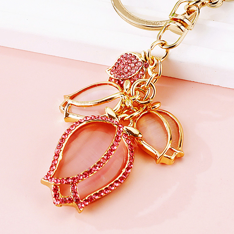 Elegant Floral Design Women's Metal Key Ring with Wholesale Options