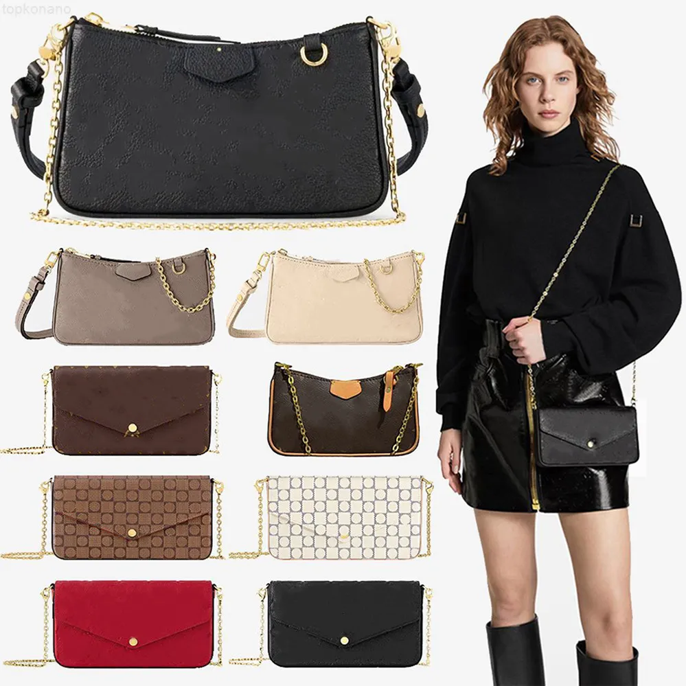 Designer bag shoulder bag women chain mini crossbody lady Easy Pouch On Strap Embossed Letters Old Flower classic handbag envelope Half Moon bags white small bag