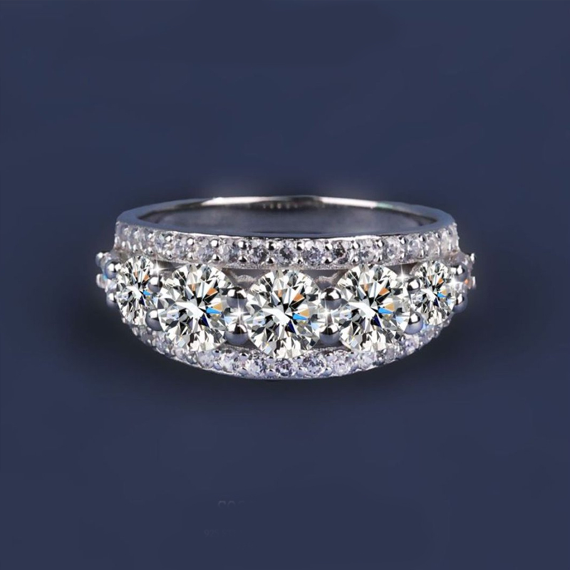 MT GRA 2.3ct Moissanite Engagement Ring for Women, D Color VVS1, 18K White Gold Plated S925 Sterling Silver Eternal Promise Ring, Perfect for Women an