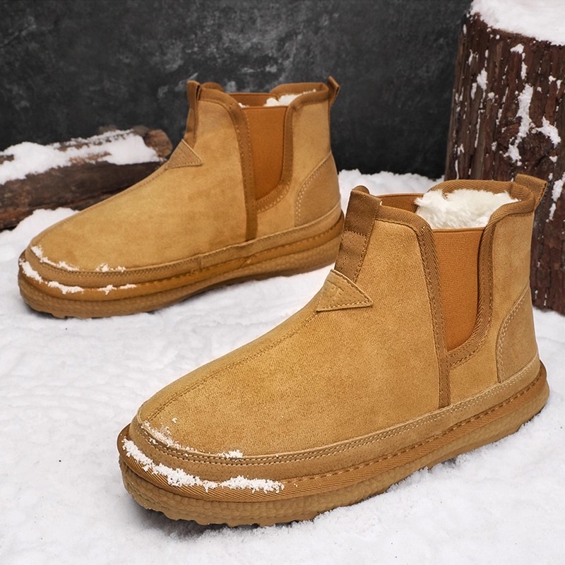 free shipping fashion men's trendy snow boots winter new style design Add fleece for warmth outdoor cotton shoes size 39-44