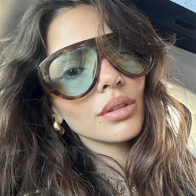 Vintage Luxury Brand Designer Oversized Pilot Sunglasses Women For Men Shades Big Frame Windproof Popular Punk Sun Glasses UV400C250412